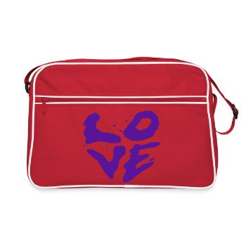 Love Statement Urban Typography - Retro Bag - red/white - Front