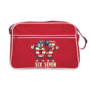 US Flag 67 Memes Six Seven - Sac Retro - rouge/blanc - Devant