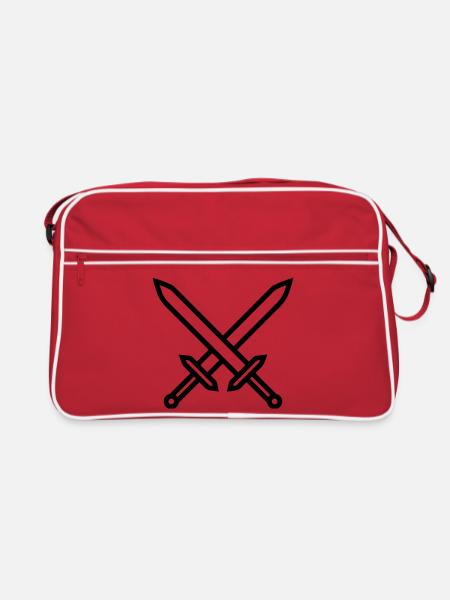 Crossed Swords Medieval Combat - Retro Bag - red/white - Front