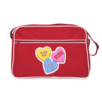 Trio de messages d’amour aux cœurs pastel - Sac Retro - rouge/blanc - Devant