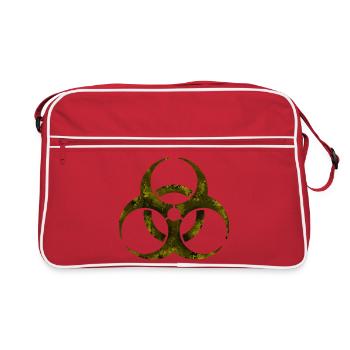 Symbole jaune de danger biologique - Sac Retro - rouge/blanc - Devant