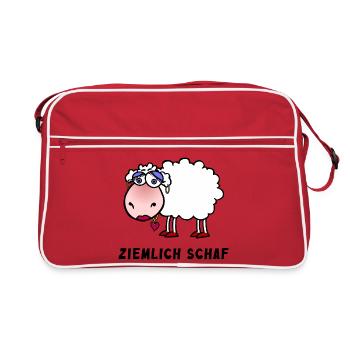 Jeu de mots de dessins animés Pretty Sheep - Sac Retro - rouge/blanc - Devant
