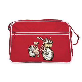 Panier de fleurs Style Vélo Pastel - Sac Retro - rouge/blanc - Devant