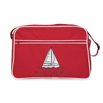 Le vent est notre moteur – voilier - Sac Retro - rouge/blanc - Devant