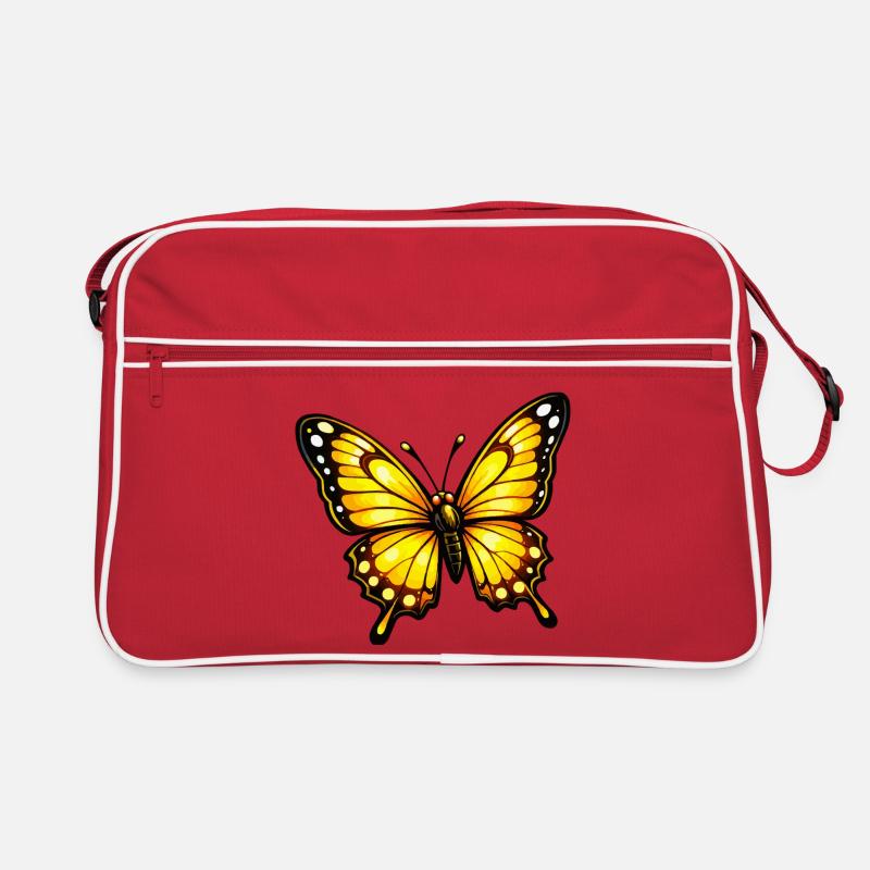 Yellow Orange Butterfly Pattern Retro Bag