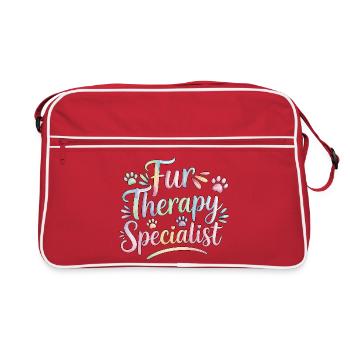 Vet Tech Fur Therapy Specialist Pet Care Tech - Retro Tasche - Rot/Weiß - Vorne