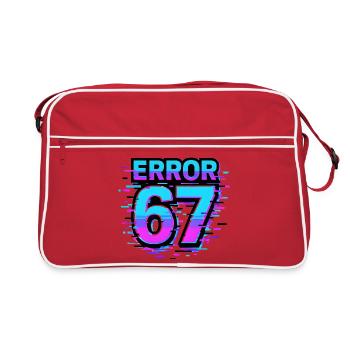 Idée de cadeau Error 67 Six Seven Glitch Cyber Meme - Sac Retro - rouge/blanc - Devant
