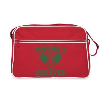 Joueur de Pickleball Toujours Toujours Sur le Terrain - Sac Retro - rouge/blanc - Devant