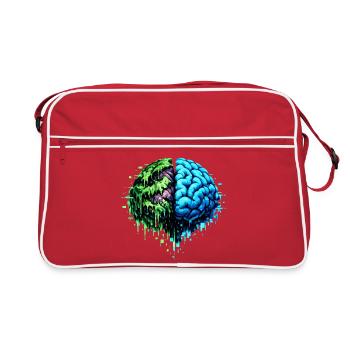 Your brain is at the end of its rope - Retro Bag - red/white - Front