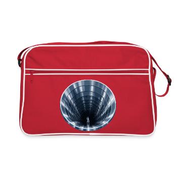 Tunnel en acier avec guerrier - Sac Retro - rouge/blanc - Devant