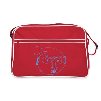 Gribouillis Portrait des Lignes Bleues - Sac Retro - rouge/blanc - Devant