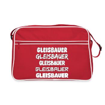 Gleisbauer Typo Kollektion - Retro Tasche - Rot/Weiß - Vorne