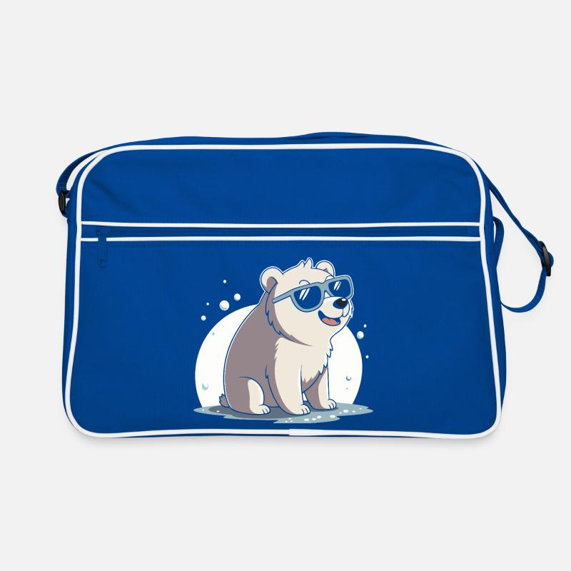 Schicker Eisbär mit Brille Retro Tasche
