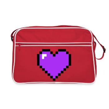 Pixel Herz 8-Bit Gesundheit - Retro Tasche - Rot/Weiß - Vorne