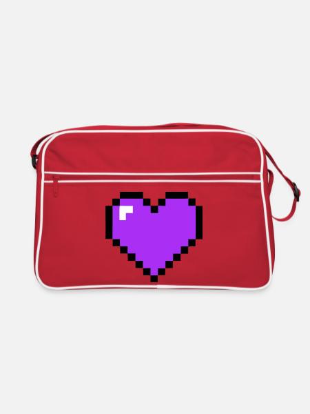 Santé 8-bit du cœur du Pixel - Sac Retro - rouge/blanc - Devant