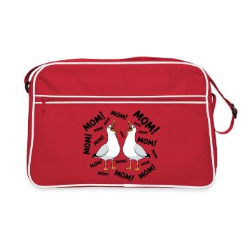 Maman Mouette Drôle Maman Mouettes Humour de la fête des mères - Sac Retro - rouge/blanc - Devant