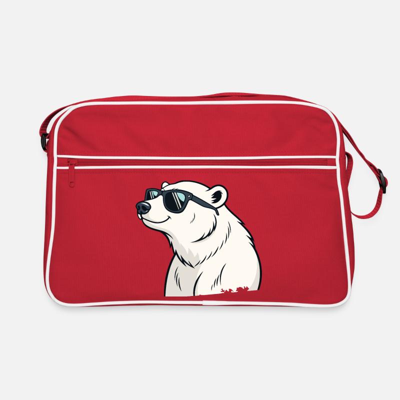 Cooler Eisbär mit Brille Retro Tasche