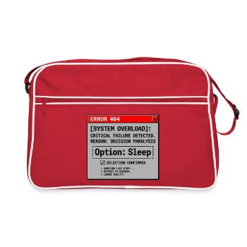 System Error Need Sleep - Retro Bag - red/white - Front