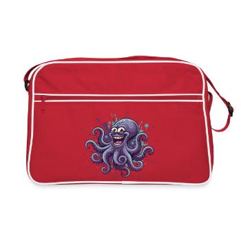 Happy Ink Octopus Graffiti - Sac Retro - rouge/blanc - Devant