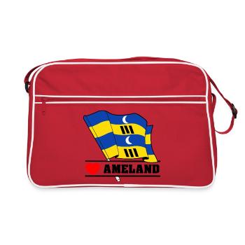 J’adore Ameland – Conception du drapeau de l’île - Sac Retro - rouge/blanc - Devant