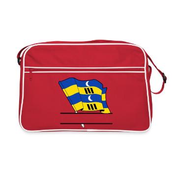 Ameland-Flagge – Individuelles Inseldesign - Retro Tasche - Rot/Weiß - Vorne