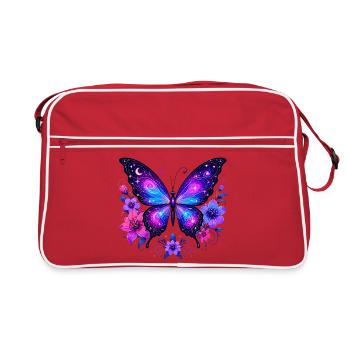 Fleurs de Papillon Galaxien - Sac Retro - rouge/blanc - Devant
