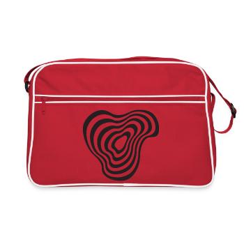 opart Conception de formes en lignes abstraites - Sac Retro - rouge/blanc - Devant