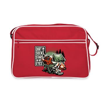 De la terre dans les chaussettes, des étoiles dans les yeux - Sac Retro - rouge/blanc - Devant