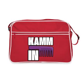 Peigne dans les styles de coiffure - Sac Retro - rouge/blanc - Devant