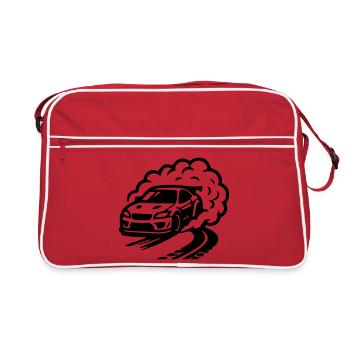 Auto Driften Symbol - Retro Tasche - Rot/Weiß - Vorne
