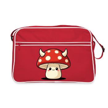 Dark Mushroom Mischief Cottagecore Graphic - Retro Bag - red/white - Front