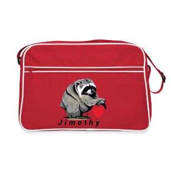 Jimothy Meerkat Heart Design - Retro Bag - red/white - Front
