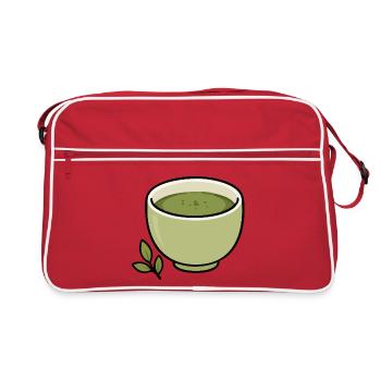 Illustration minimaliste de tasse de thé matcha - Sac Retro - rouge/blanc - Devant