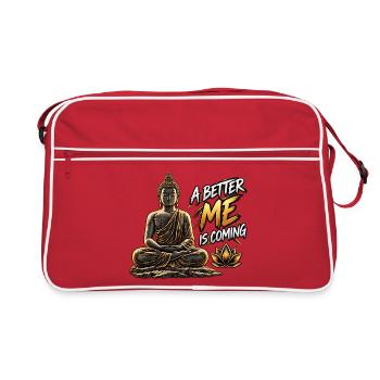 Besseres Ich kommt Buddha - Retro Tasche - Rot/Weiß - Vorne