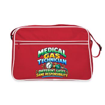 Medizinischer Gastechniker – Verschiedene Gase, gleich oder - Retro Tasche - Rot/Weiß - Vorne