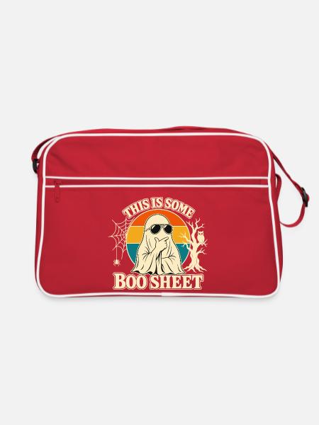 Das ist wirklich ein lustiges Retro-Geister-Halloween auf einem Boo Sheet. - Retro Tasche - Rot/Weiß