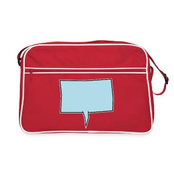 Eckige Sprechblase in Türkis - Retro Tasche - Rot/Weiß - Vorne
