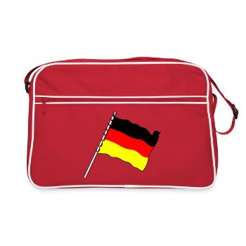 Flagge Deutschland - Retro Tasche - Rot/Weiß - Vorne