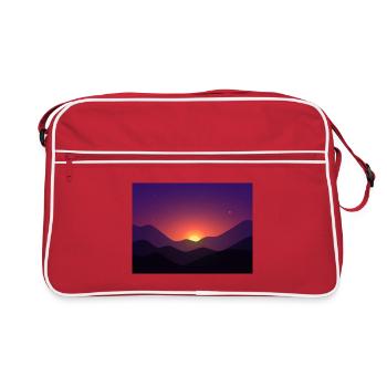 Sunset mountain in gradient - Retro Bag - red/white - Front