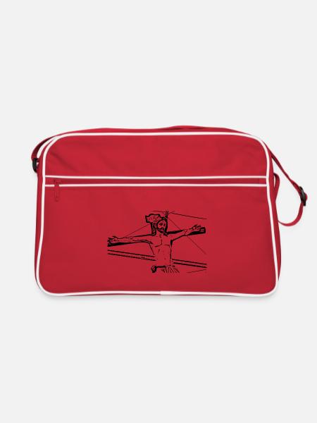 Jesus Christ Cross Easter - Retro Bag - red/white - Front