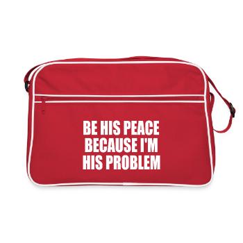 be his peace because i'm his problem - Sac Retro - rouge/blanc - Devant