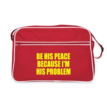 be his peace because im his problem - Sac Retro - rouge/blanc - Devant
