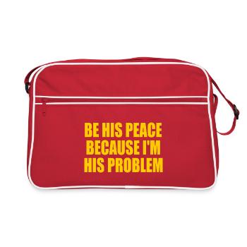 be his peace because im his problem - Sac Retro - rouge/blanc - Devant
