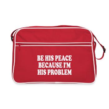 be his peace because im his problem - Sac Retro - rouge/blanc - Devant