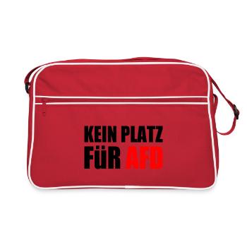 kein platz für afd - Retro Tasche - Rot/Weiß - Vorne