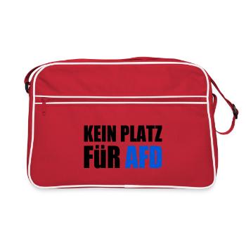 kein platz für afd - Retro Tasche - Rot/Weiß - Vorne