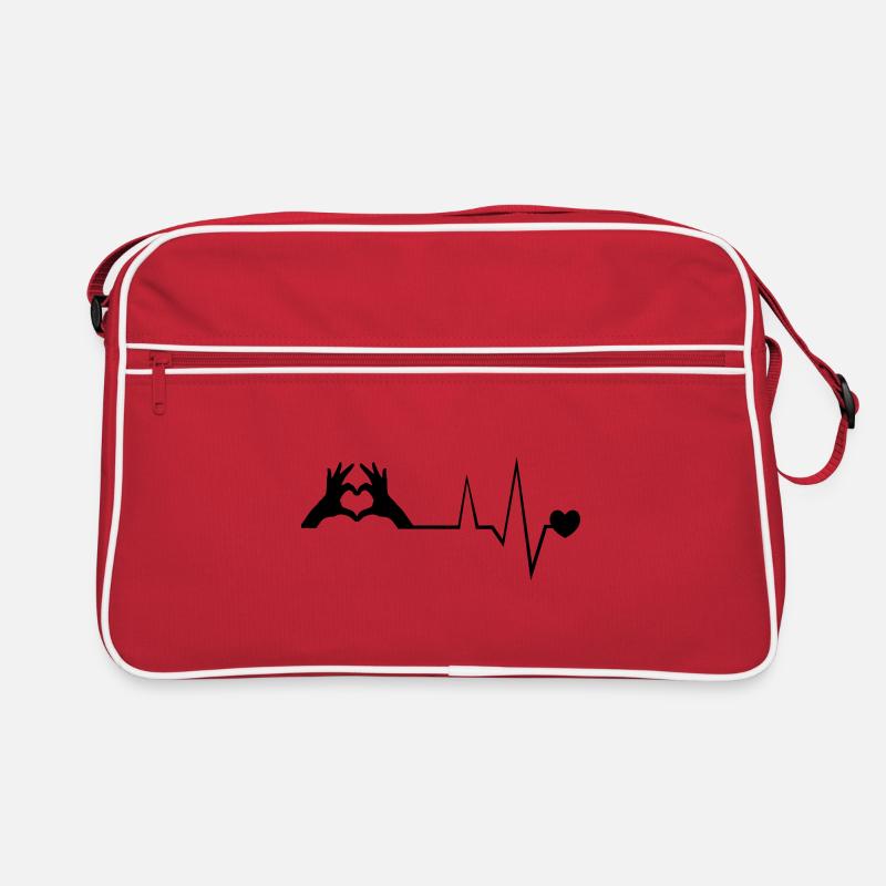 heartbeat hand pulse symbol Retro Bag