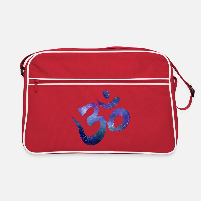 Om Zeichen - Retro Tasche - Rot/Weiß