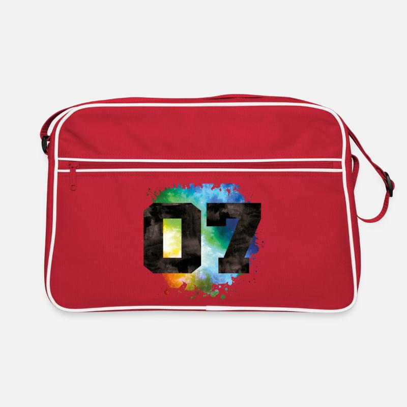 7 nombre coloré Sac Retro