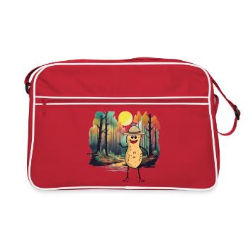 Forest, Nature, Trees, Peanut, Nature Lover - Retro Bag - red/white - Front